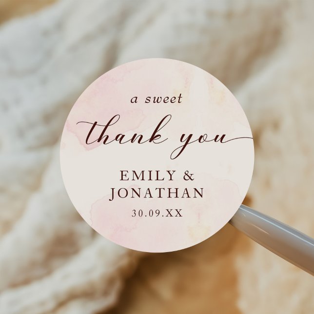 Modern Minimalist Wedding Classic Round Sticker (Creator Uploaded)