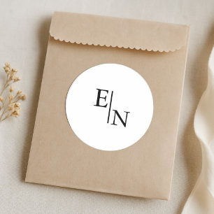 Modern Minimalist Wedding Classic Round Sticker