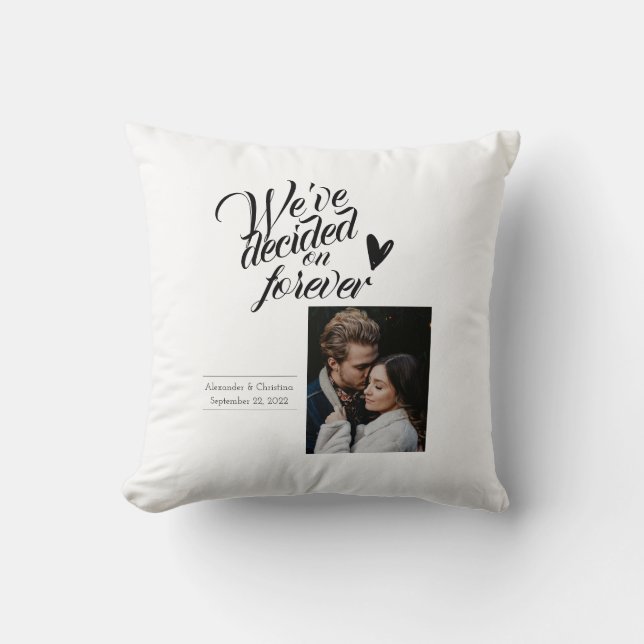 Modern minimalist wedding couple  cushion (Front)