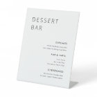 Modern Minimalist Wedding Dessert Bar Menu