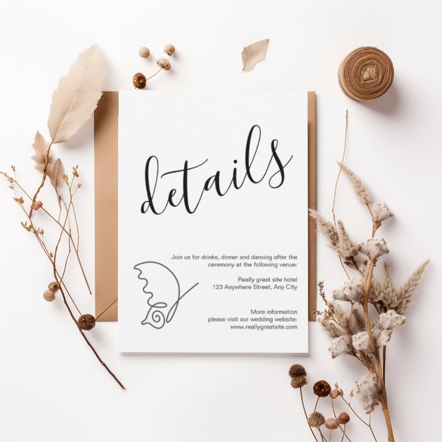 Modern Minimalist Wedding Details Card (Creator Uploaded)