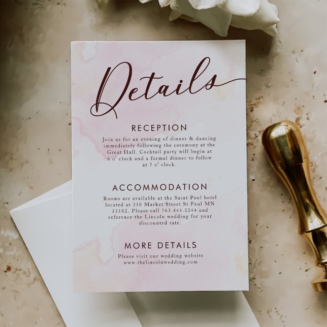  Modern Minimalist Wedding Details Enclosure Card (Creator Uploaded)