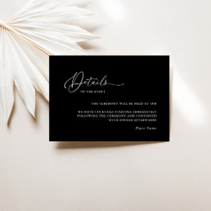 Modern Minimalist Wedding Details Enclosure Card