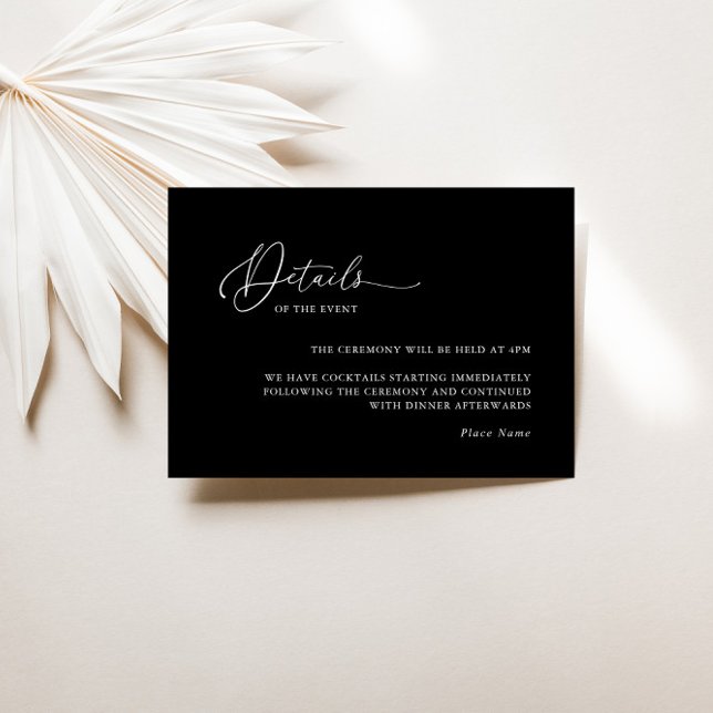 Modern Minimalist Wedding Details Enclosure Card (Modern Minimalist Wedding Details Enclosure Card)