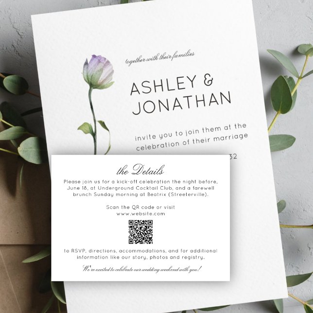 Modern Minimalist Wedding Details Enclosure Card (Creator Uploaded)