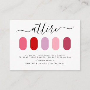Modern Minimalist Wedding Dress Code Guest Attire Enclosure Card