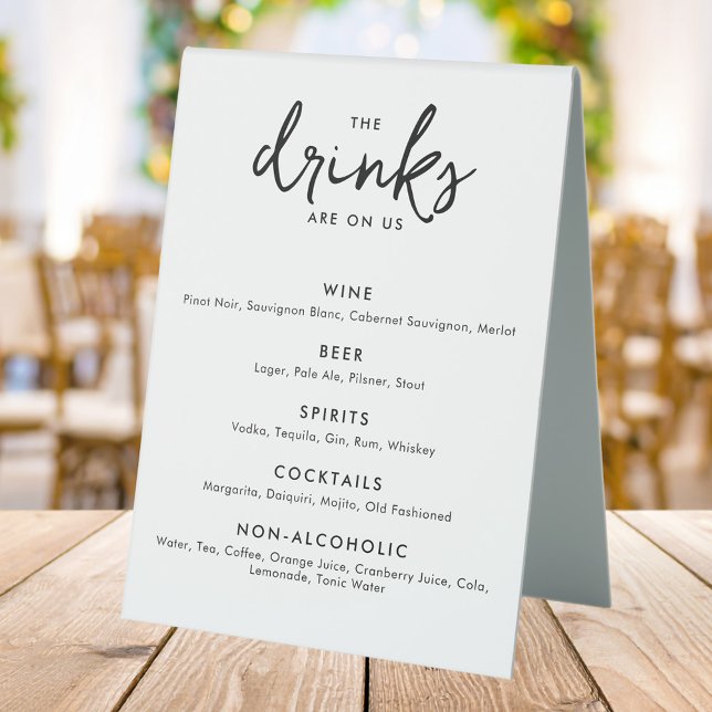 Modern Minimalist Wedding Drinks Bar Menu (Creator Uploaded)
