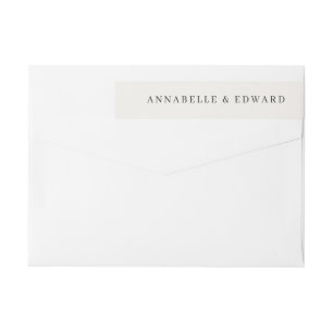 Modern Minimalist Wedding Elegant Black & White Wrap Around Label