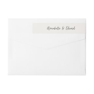 Modern Minimalist Wedding Elegant Black & White Wrap Around Label