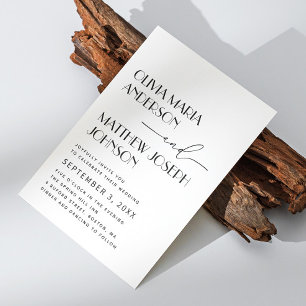 Modern Minimalist Wedding Elegant Typography Invitation