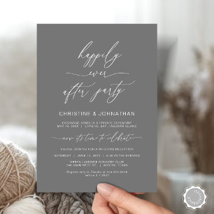 Modern Minimalist Wedding Elopement Party Dinner Invitation