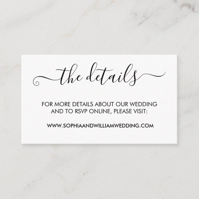 Modern Minimalist Wedding Enclosure Card (Front)