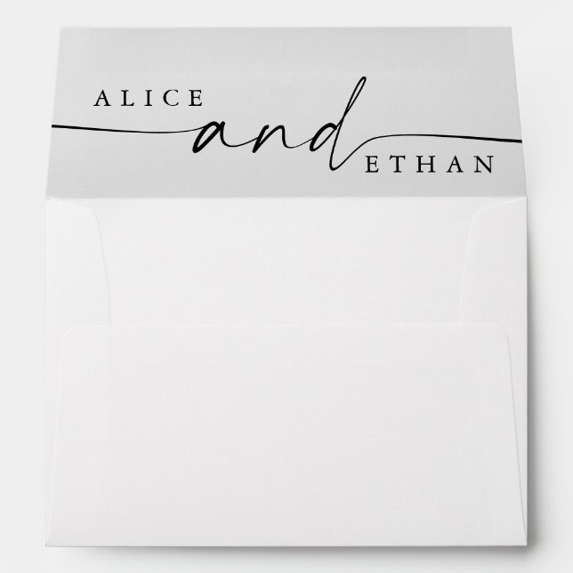 Modern Minimalist Wedding Envelope (Back (Bottom))