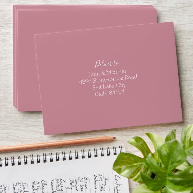 Modern Minimalist Wedding Envelope Pre-addressed (Stacked)