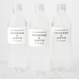 Modern Minimalist Wedding Event All Text Editable Water Bottle Label