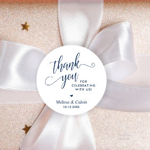 Modern Minimalist Wedding Favour Gifts Thank You Classic Round Sticker
