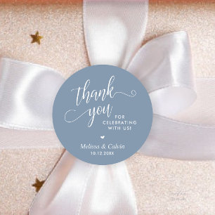 Modern Minimalist Wedding Favour Gifts Thank You Classic Round Sticker