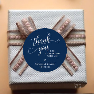 Modern Minimalist Wedding Favour Gifts Thank You Classic Round Sticker