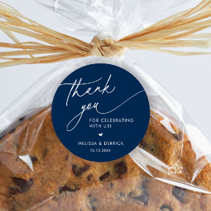 Modern Minimalist Wedding Favour Gifts Thank You Classic Round Sticker