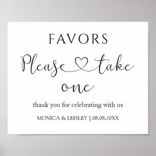Modern Minimalist Wedding Favour Sign