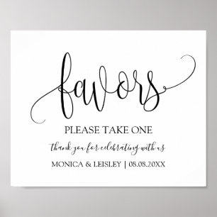 Modern Minimalist Wedding Favour Sign