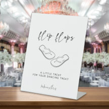 Modern Minimalist Wedding Flip Flop Dancing Feet 