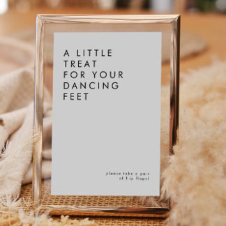 Modern Minimalist Wedding Flip Flops Sign Invitation