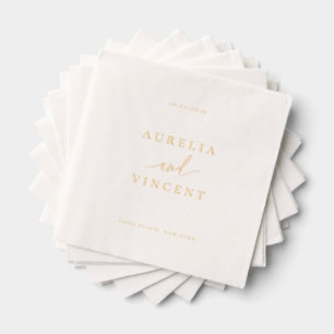 Modern Minimalist Wedding Foil Napkins
