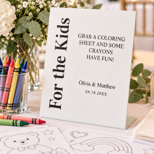 Modern Minimalist Wedding for The Kids Tabletop  Pedestal Sign