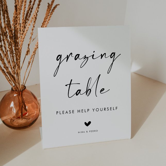 Modern Minimalist Wedding Grazing Table Pedestal Sign (Creator Uploaded)