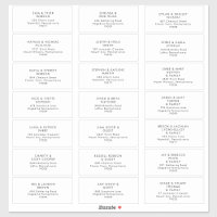 Modern Minimalist Wedding Guest Address Labels