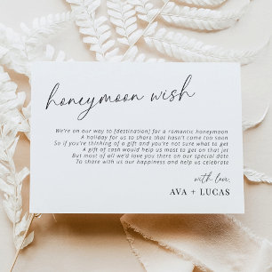Modern Minimalist Wedding Honeymoon Fund Enclosure Card