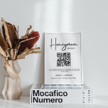 Modern Minimalist  wedding honeymoon fund QR code  Poster<br><div class="desc">This Honeymoon Fund QR Code Sign has a lovely modern minimalist elegance that is ideal for displaying at your wedding or special event! Text and background colours are completely customisable - simply click the "Edit Using Design Tool" button to make changes!</div>