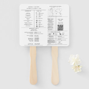 Modern Minimalist Wedding Infographic Program Hand Fan