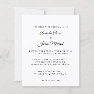 modern minimalist wedding invitation