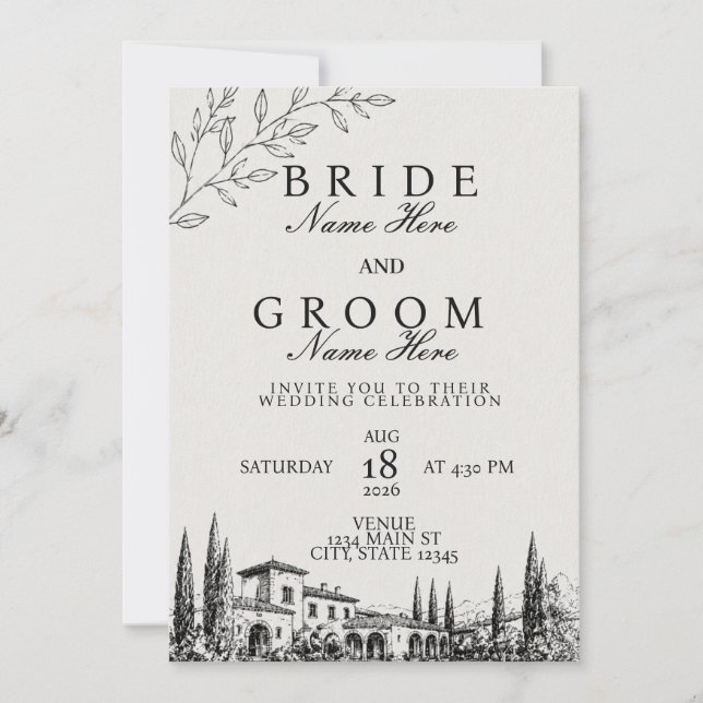 Modern Minimalist Wedding Invitation (Front)