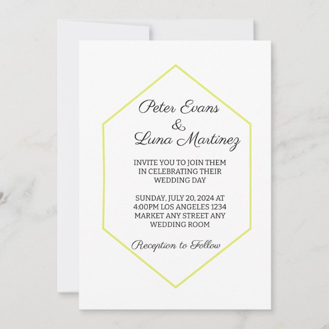 Modern Minimalist Wedding Invitation (Front)