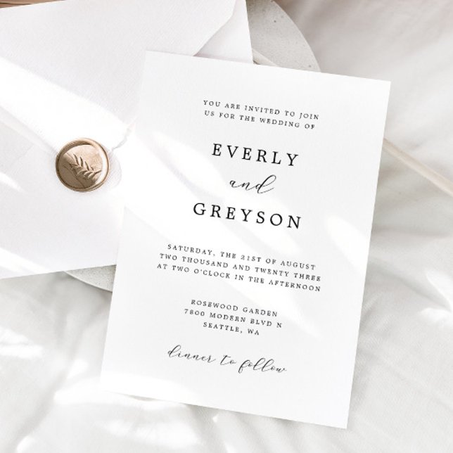 Modern Minimalist Wedding Invitation (Creator Uploaded)