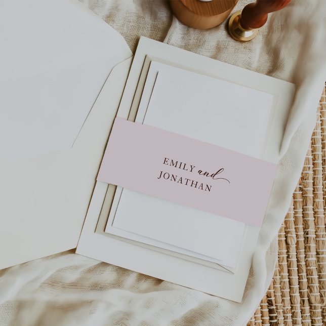 Modern Minimalist Wedding Invitation Belly Band (Creator Uploaded)
