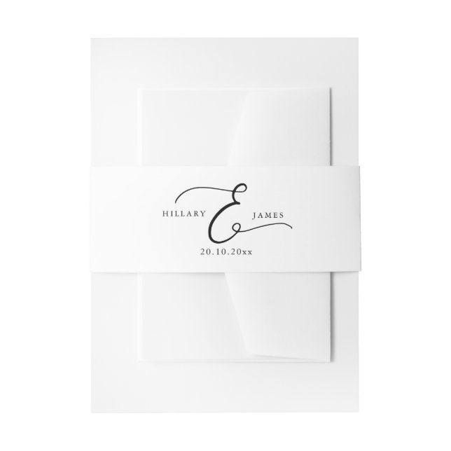 Modern Minimalist Wedding Invitation Belly Band (Front Example)