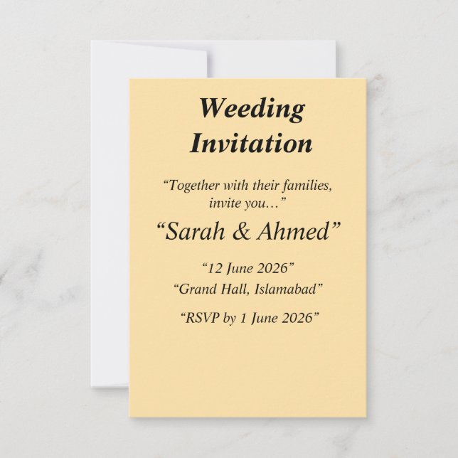 👉 Modern Minimalist Wedding Invitation | Elegant  (Front)