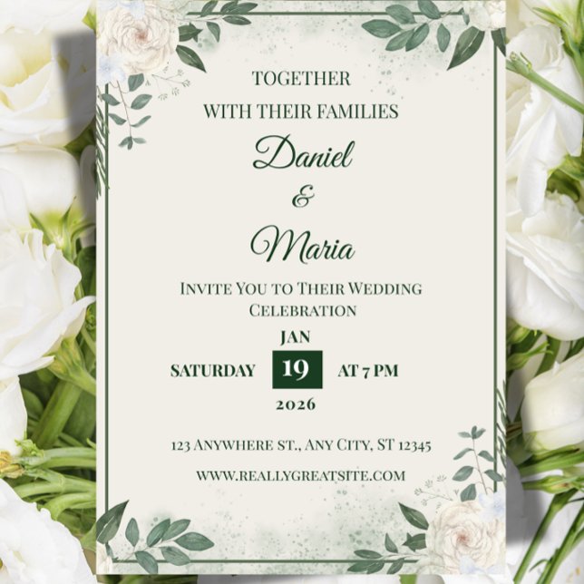 Modern Minimalist Wedding Invitation Template (Modern Minimalist Wedding Invitation | Clean Geometric Ampersand Design Template)