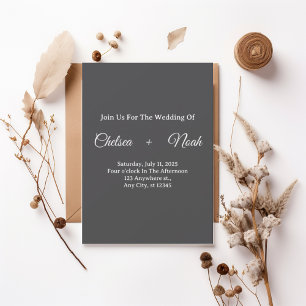 Modern Minimalist Wedding Invitation with Elegant