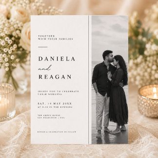 Modern Minimalist Wedding Invitation with Photo.