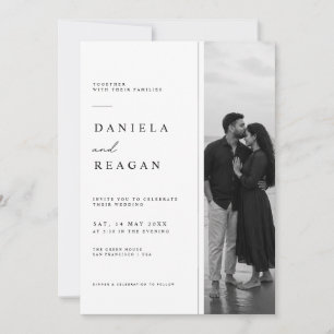 Modern Minimalist Wedding Invitation with Photo.