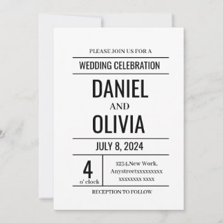 Modern Minimalist Wedding Invitations