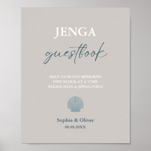 Modern Minimalist Wedding Jenga Guest Book Sign