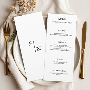 Modern Minimalist Wedding Menu