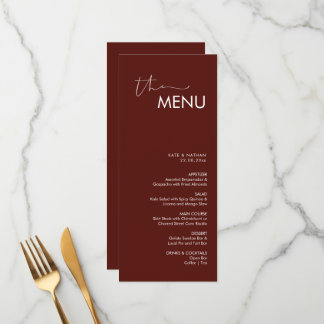 Modern Minimalist Wedding Menu
