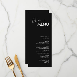 Modern Minimalist Wedding Menu